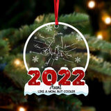 Personalized Aunt Like A Mom But Cooler Kid Name Hand Snow Christmas Acrylic/Plastic Ornament Printed QTDT0311