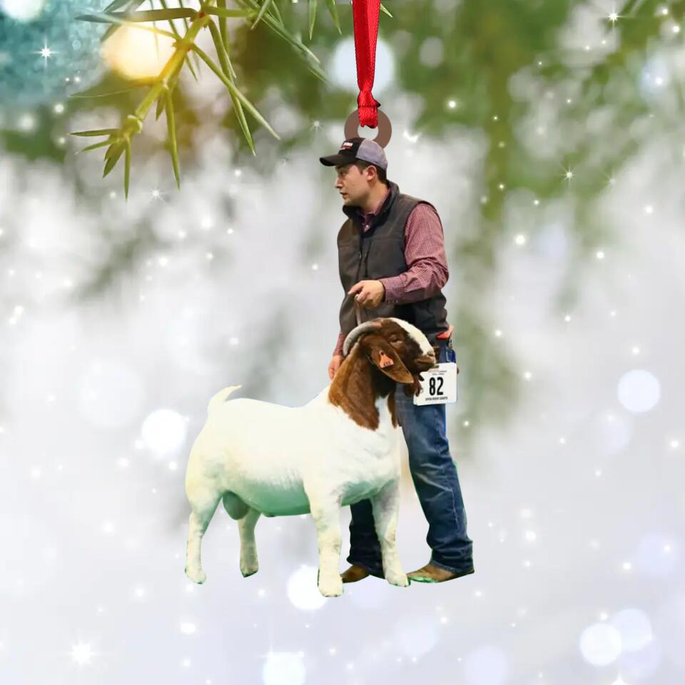 Personalized Your Image Goat Trainning Wood Ornament Printed QTDT0411