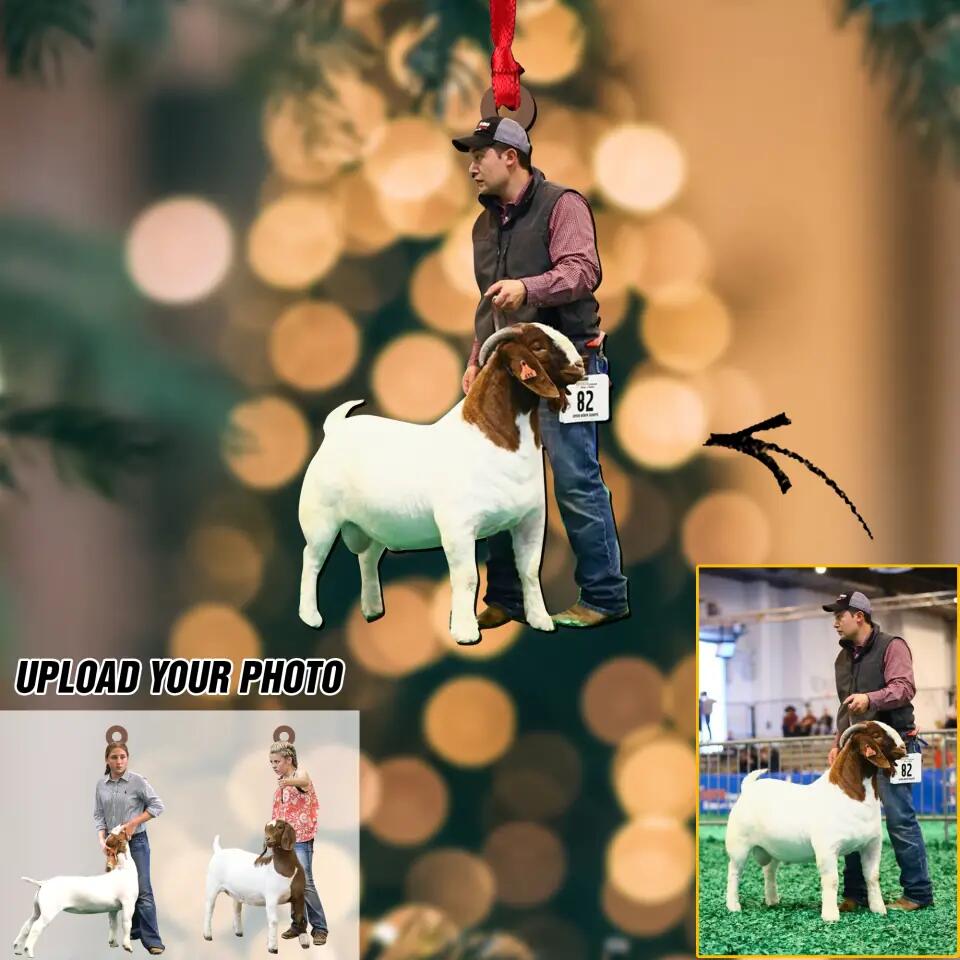Personalized Your Image Goat Trainning Wood Ornament Printed QTDT0411