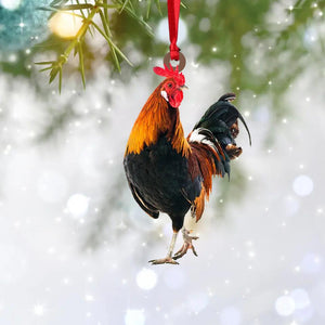 Personalized Your Image Rooster Lovers Wood Ornament Printed QTDT0411