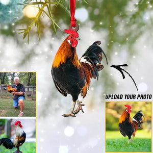 Personalized Your Image Rooster Lovers Wood Ornament Printed QTDT0411