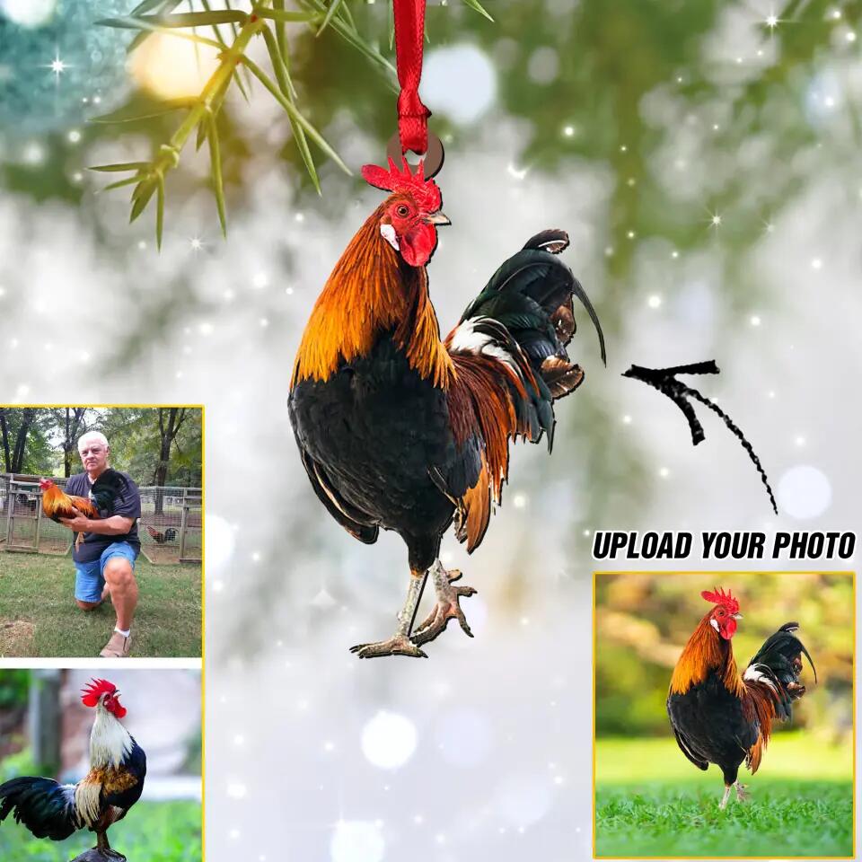 Personalized Your Image Rooster Lovers Wood Ornament Printed QTDT0411