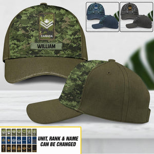 Personalized Canadian Solider Camo Rank Peaked Cap 3D Printed QTHY0411