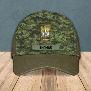 Personalized Canadian Solider Camo Rank Peaked Cap 3D Printed QTHY0411