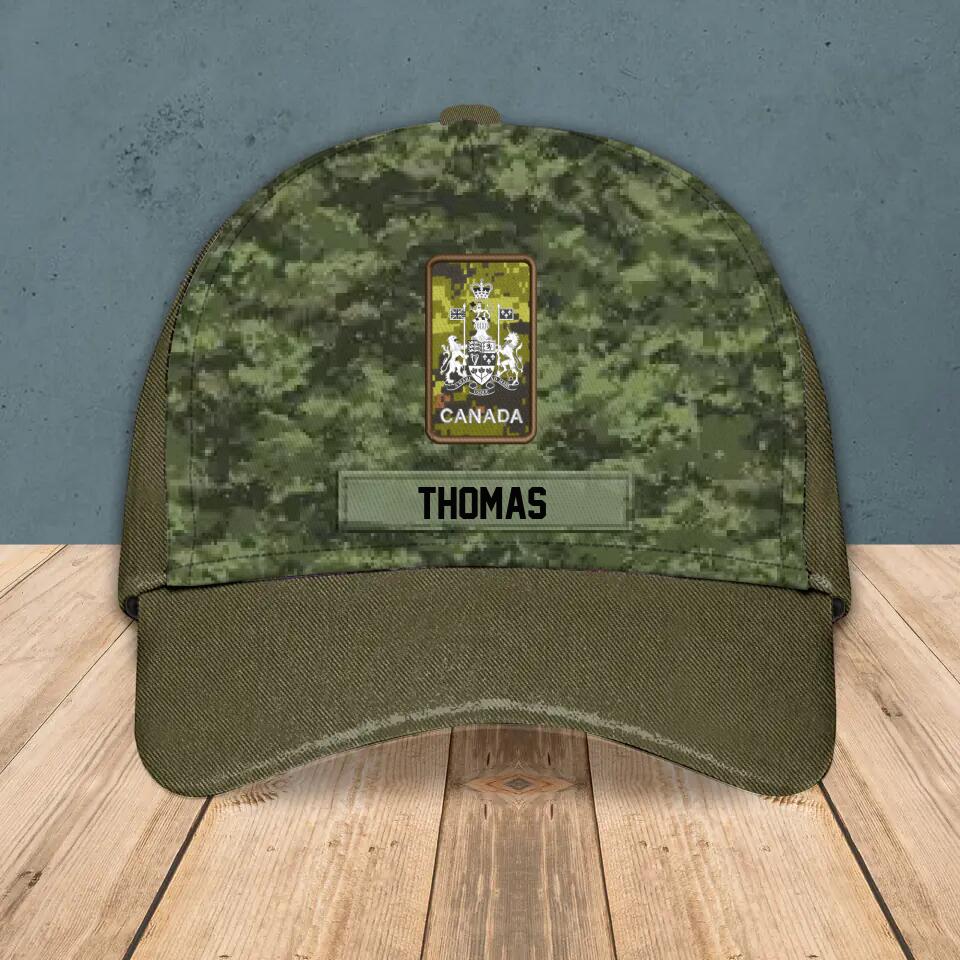 Personalized Canadian Solider Camo Rank Peaked Cap 3D Printed QTHY0411