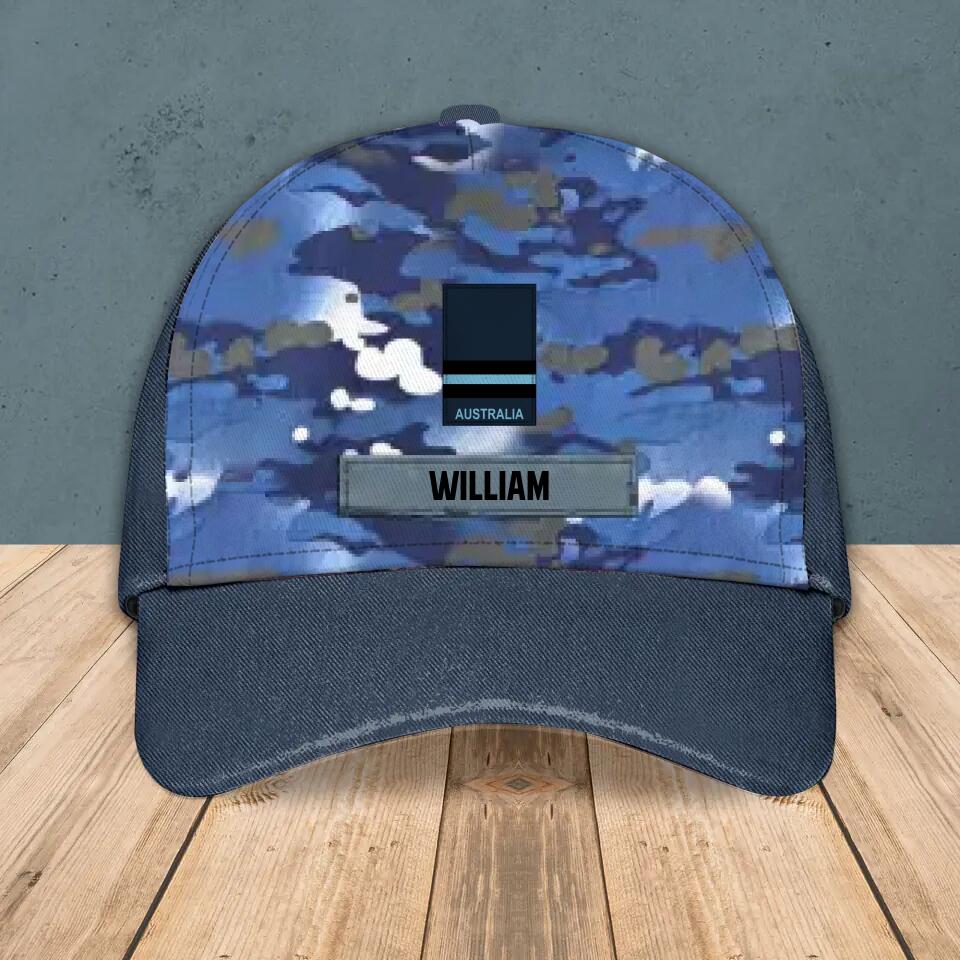 Personalized Australian Solider Camo Rank Peaked Cap 3D Printed QTHY0411