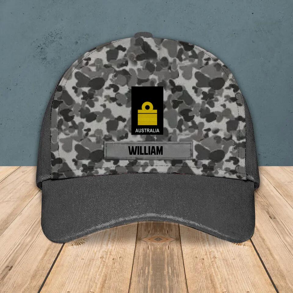 Personalized Australian Solider Camo Rank Peaked Cap 3D Printed QTHY0411