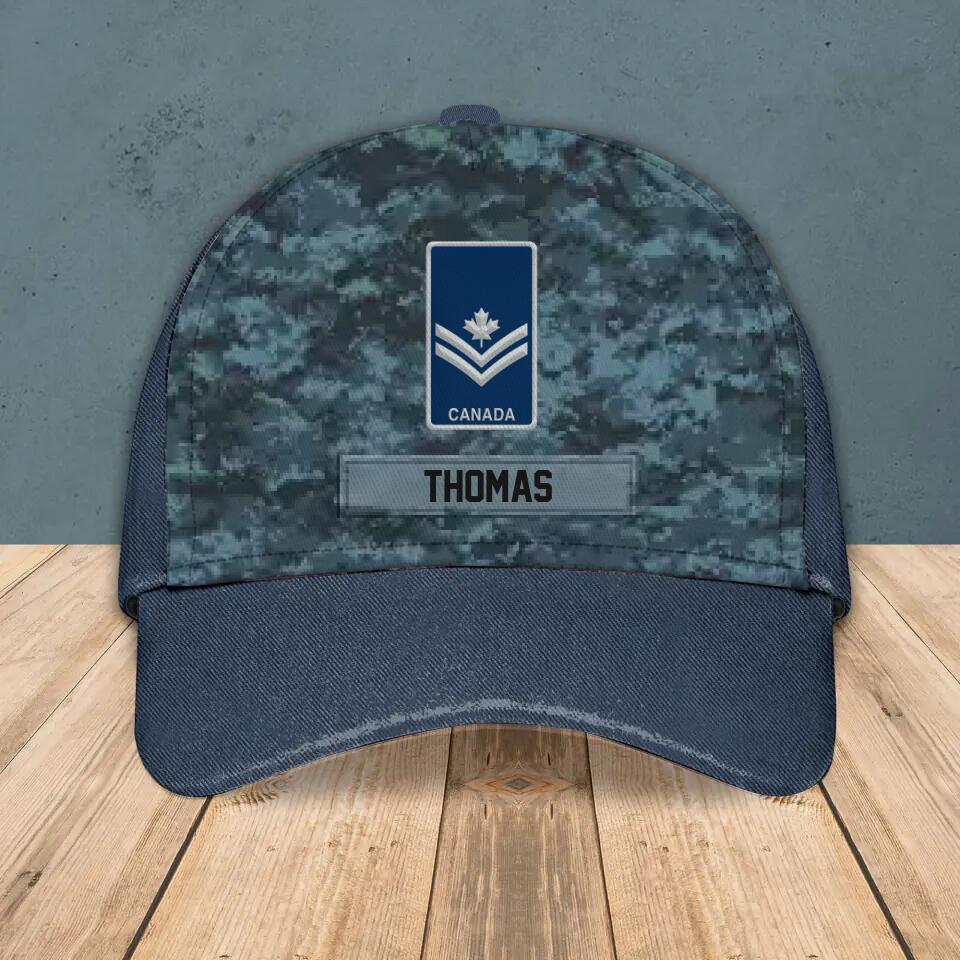 Personalized Canadian Solider Camo Rank Peaked Cap 3D Printed QTHY0411