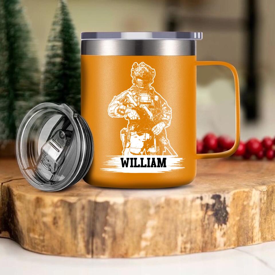 Personalized Australian Veteran/Soldier Laser Handle Cup Printed 22NOV-HQ07