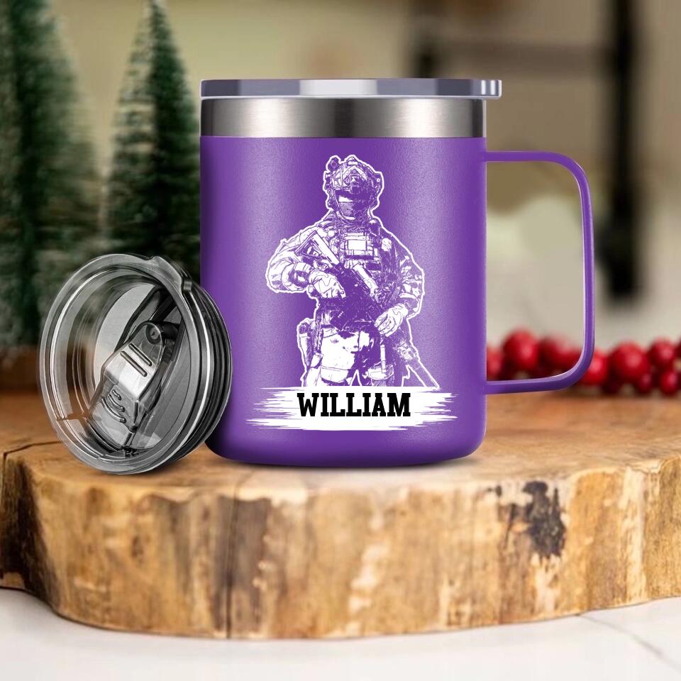 Personalized Australian Veteran/Soldier Laser Handle Cup Printed 22NOV-HQ07