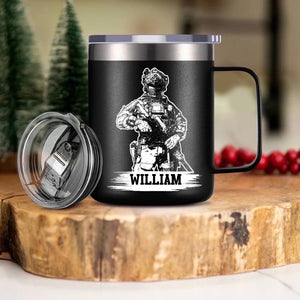 Personalized US Veteran/Soldier Laser Handle Cup Printed 22NOV-HQ07