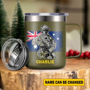 Personalized Australian Veteran/Soldier Laser Handle Cup Printed 22NOV-HY07