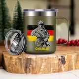 Personalized German Veteran/Soldier Laser Handle Cup Printed 22NOV-HY07