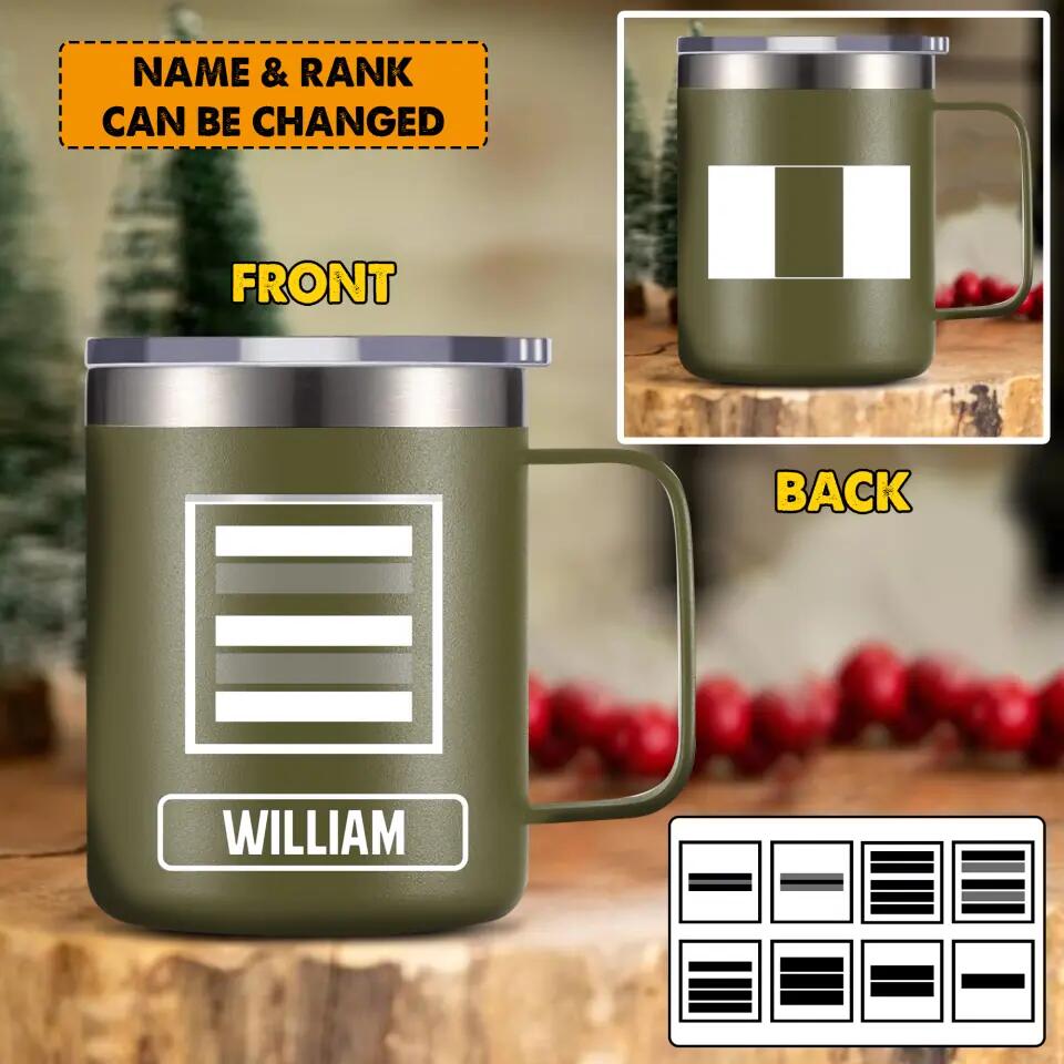 Personalized French Veteran/Soldier Laser Handle Cup Printed 22NOV-HY08
