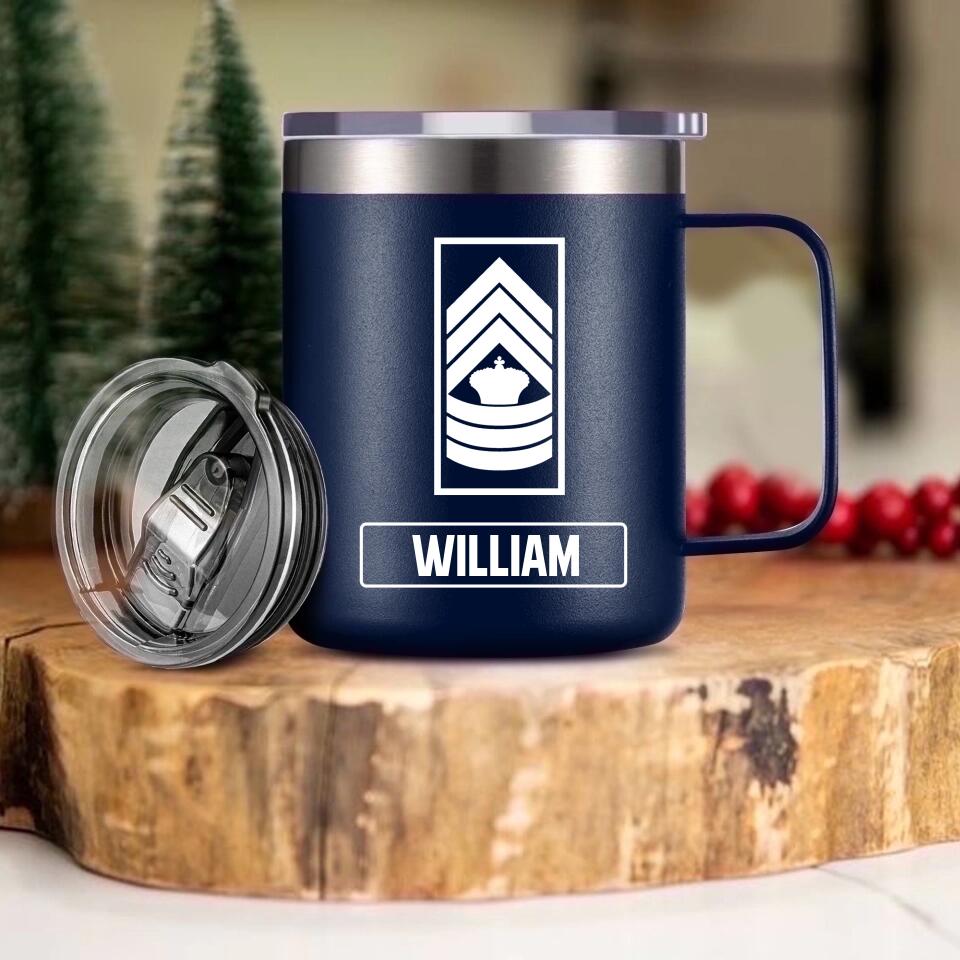 Personalized Danish Veteran/Soldier Laser Handle Cup Printed 22NOV-HY08