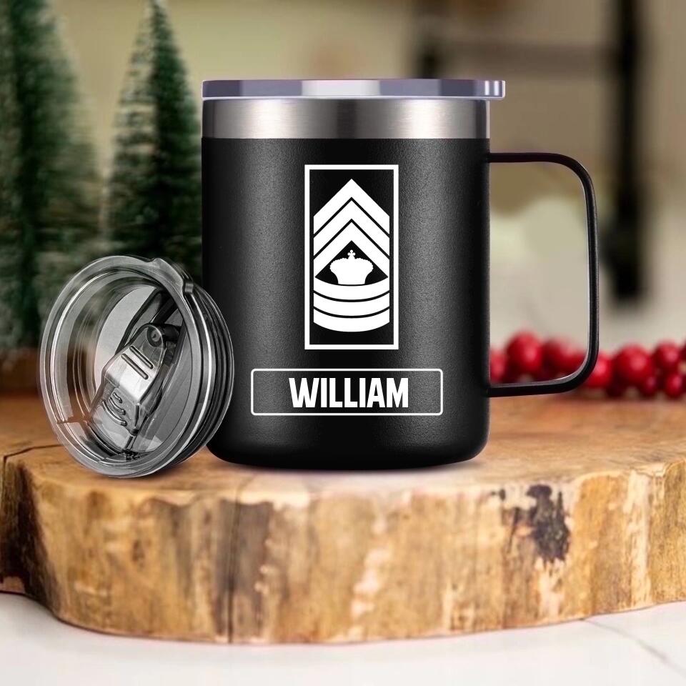 Personalized Danish Veteran/Soldier Laser Handle Cup Printed 22NOV-HY08