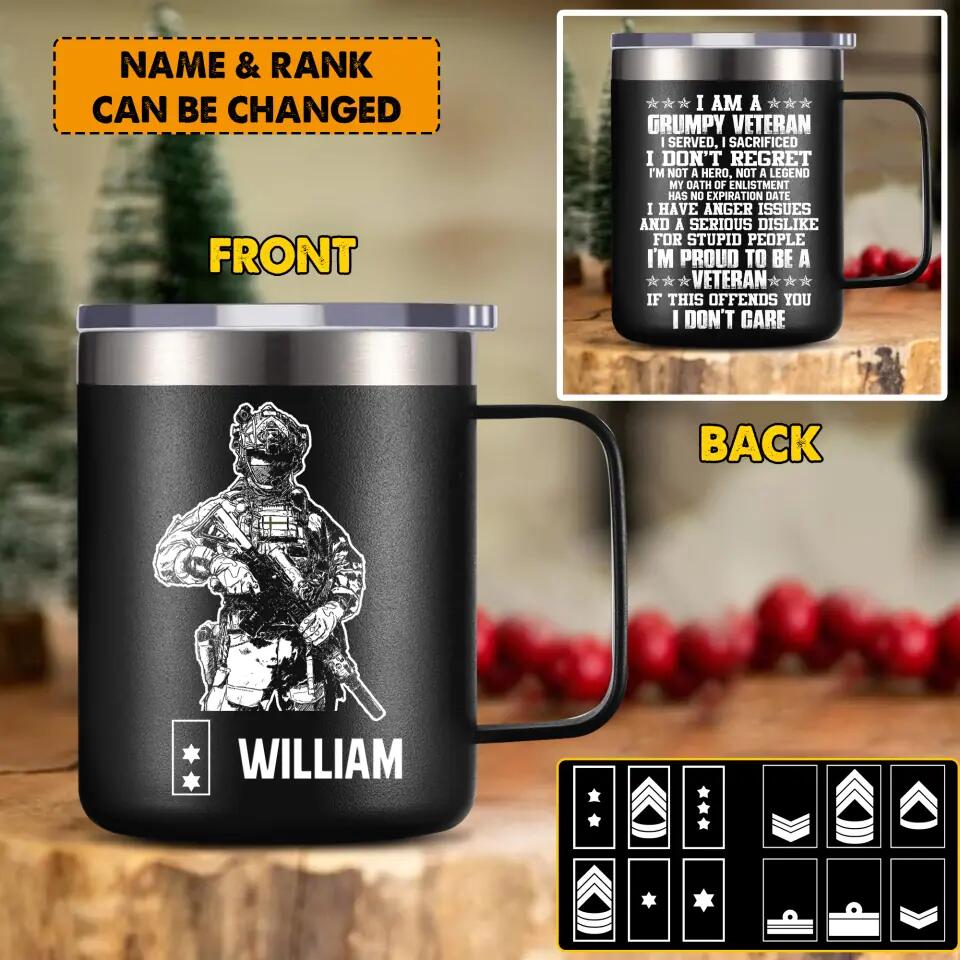 Personalized I Am A Danish Veteran I'm Proud To Be A Veteran Laser Handle Cup Printed 22NOV-HY08