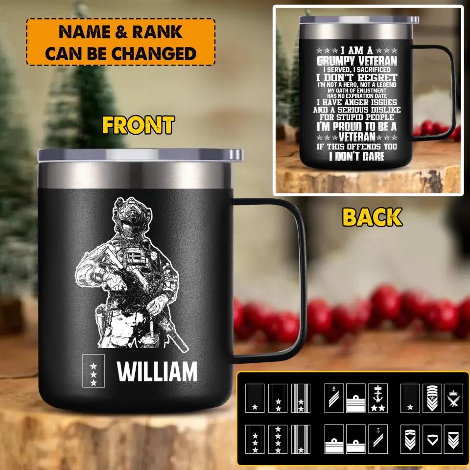 Personalized I Am A Norwegian Veteran I'm Proud To Be A Veteran Laser Handle Cup Printed 22NOV-HY08