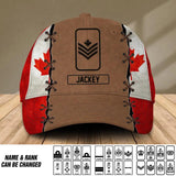 Personalized Canadian Veteran/ Solider Flag Rank Peaked Cap 3D Printed 22NOV-HQ08