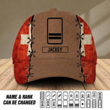 Personalized Swiss Veteran/ Solider Flag Rank Peaked Cap 3D Printed 22NOV-HQ08