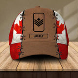 Personalized Canadian Veteran/ Solider Flag Rank Peaked Cap 3D Printed 22NOV-HQ08