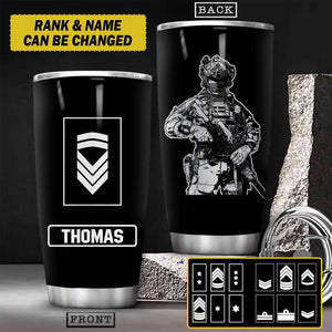 Personalized Danish Veteran/ Solider Rank Tumbler Printed 22NOV-HY08