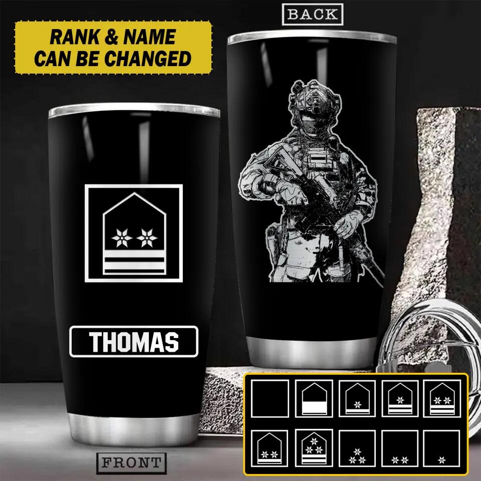 Personalized Austrian Veteran/ Solider Rank Tumbler Printed 22NOV-HY08