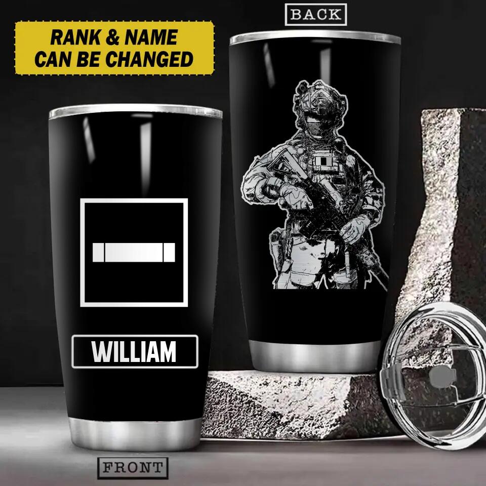 Personalized French Veteran/ Solider Rank Tumbler Printed 22NOV-HY08