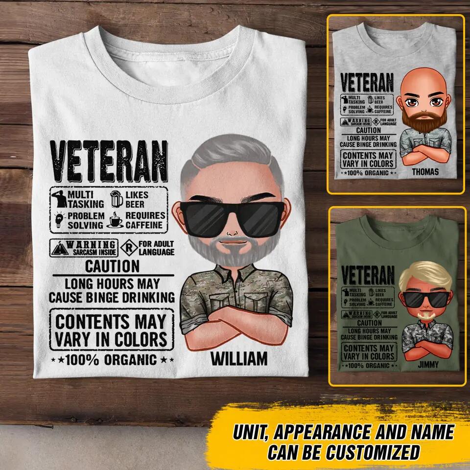 Personalized Us Veteran Contents May Vary In Colors Tshirt Printed NOV22-DT09