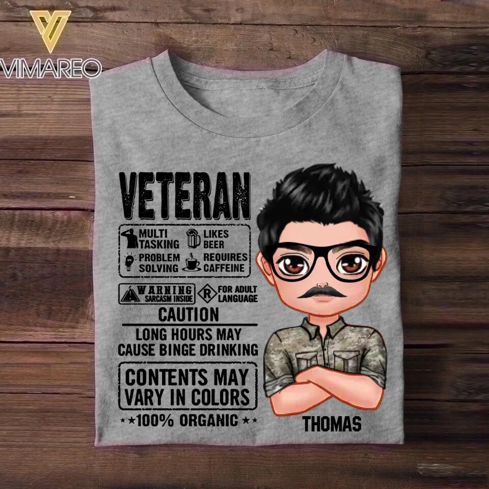 Personalized Us Veteran Contents May Vary In Colors Tshirt Printed NOV22-DT09