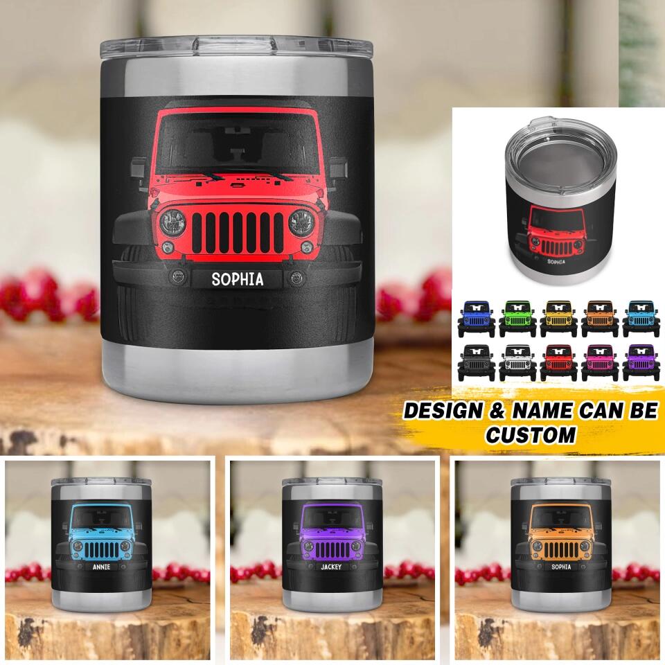 Personalized Jeep Lovers 3D Printed Rambler 10oz Lowball 22NOV-HQ09