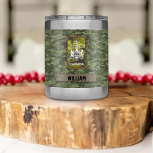 Personalized Canadian Solider/ Veteran Rank Camo 3D Printed Rambler 10oz Lowball 22NOV-HQ09