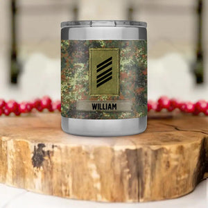 Personalized German Solider/ Veteran Rank Camo 3D Printed Rambler 10oz Lowball 22NOV-HQ09