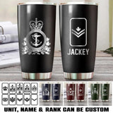Personalized Canadian Solider/ Veteran Rank Name Tumbler Printed 22NOV-HQ10