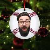 Personalized Your Image Funny Head Baseball Acrylic/Plastic Ornament Printed QTDT1111