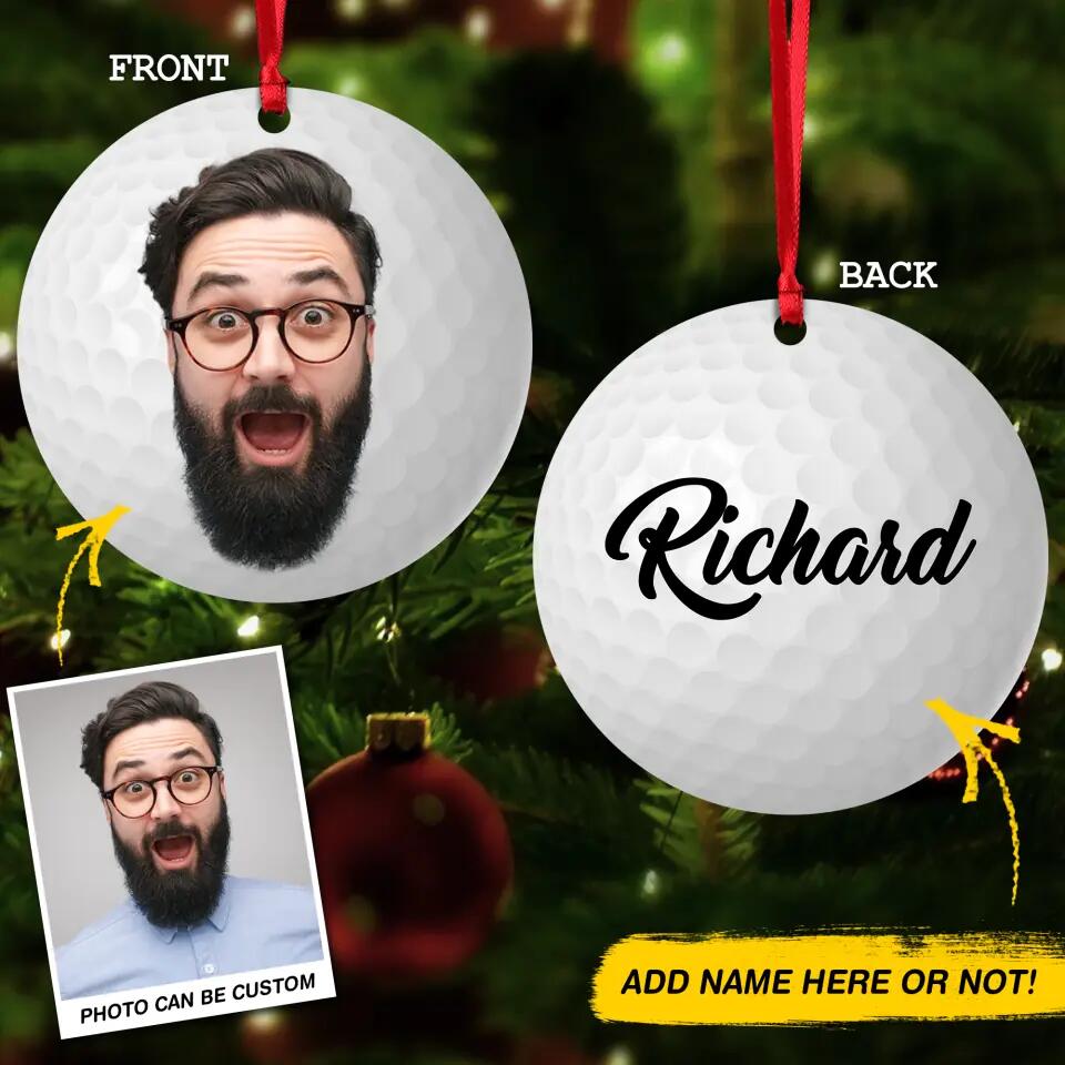 Personalized Your Image Funny Head Golf Acrylic/Plastic Ornament Printed QTDT1111