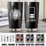 Personalized Irish Solider/ Veteran Rank Name Tumbler Printed 22NOV-HQ10