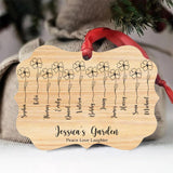 Personalized Garden Flower With Kid Name Wood Ornament Printed QTHY1111