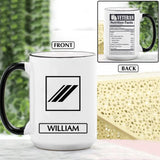 Personalized French Veteran Nutrition Facts Ceramics Mug 22NOV-HY11