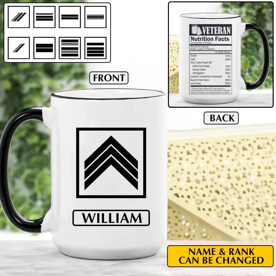 Personalized French Veteran Nutrition Facts Ceramics Mug 22NOV-HY11