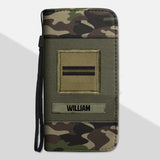 Personalized French Solider/ Veteran Rank Camo Phone Leather Wallet 22NOV-HY11