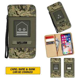 Personalized Italian Solider/ Veteran Rank Camo Phone Leather Wallet 22NOV-HY11