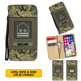 Personalized Italian Solider/ Veteran Rank Camo Phone Leather Wallet 22NOV-HY11