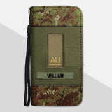 Personalized Italian Solider/ Veteran Rank Camo Phone Leather Wallet 22NOV-HY11