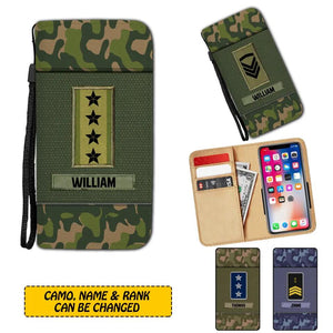 Personalized Norwegian Solider/ Veteran Rank Camo Phone Leather Wallet 22NOV-HY11