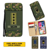Personalized Norwegian Solider/ Veteran Rank Camo Phone Leather Wallet 22NOV-HY11