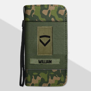 Personalized Norwegian Solider/ Veteran Rank Camo Phone Leather Wallet 22NOV-HY11