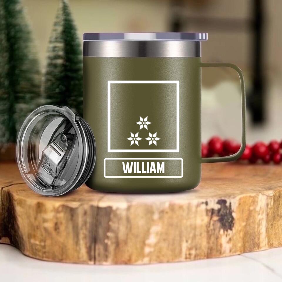 Personalized Austrian Veteran/Soldier Rank Laser Handle Cup Printed 22NOV-DT11