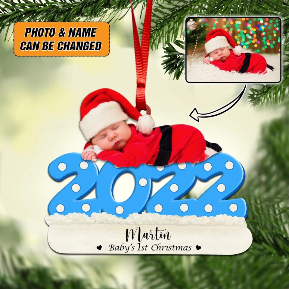 Personalized Your Baby Image With Name Christmas Ornament QTHY1111