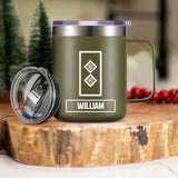 Personalized Irish Veteran/Soldier Rank Laser Handle Cup Printed 22NOV-DT11